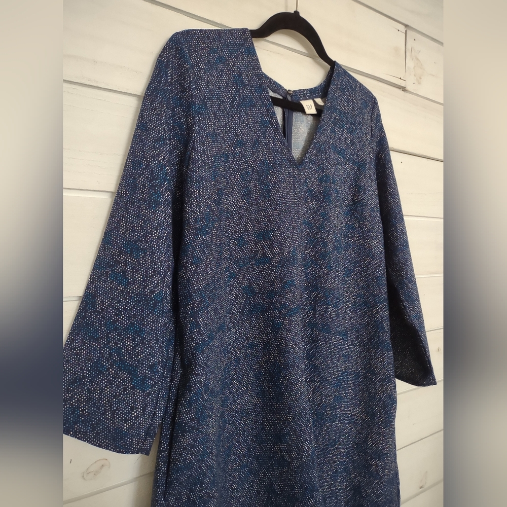 Gap Blue Patterned Dress - image 5